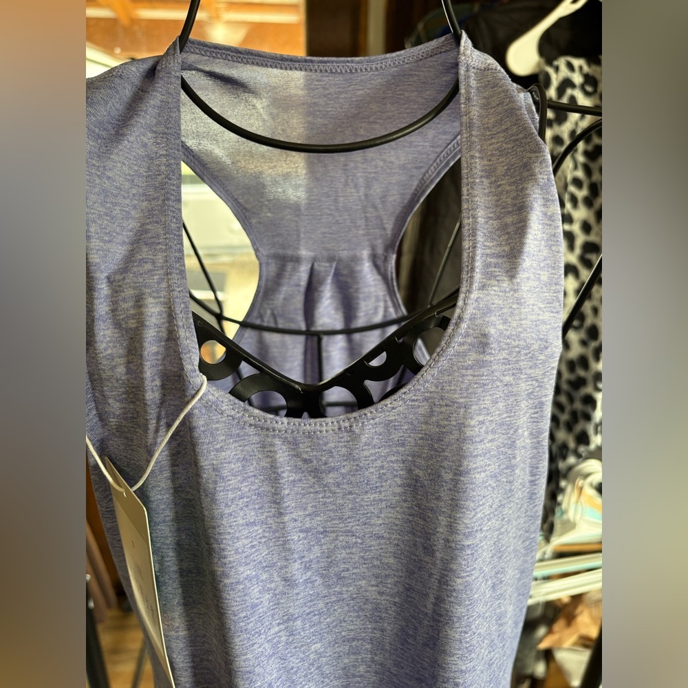 Halara Purple Heather Racerback Tank Top Size Small Lightweight Athletic Yoga - Picture 5 of 6